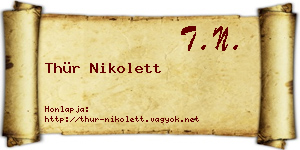 Thür Nikolett névjegykártya